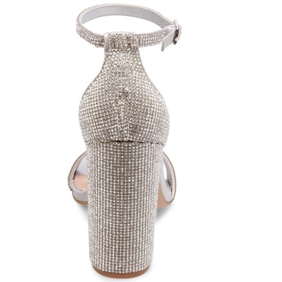 Steve Madden CARRSON-R CRYSTAL Chunky Heel Full Rhinestone Glam - Picture 3 of 12